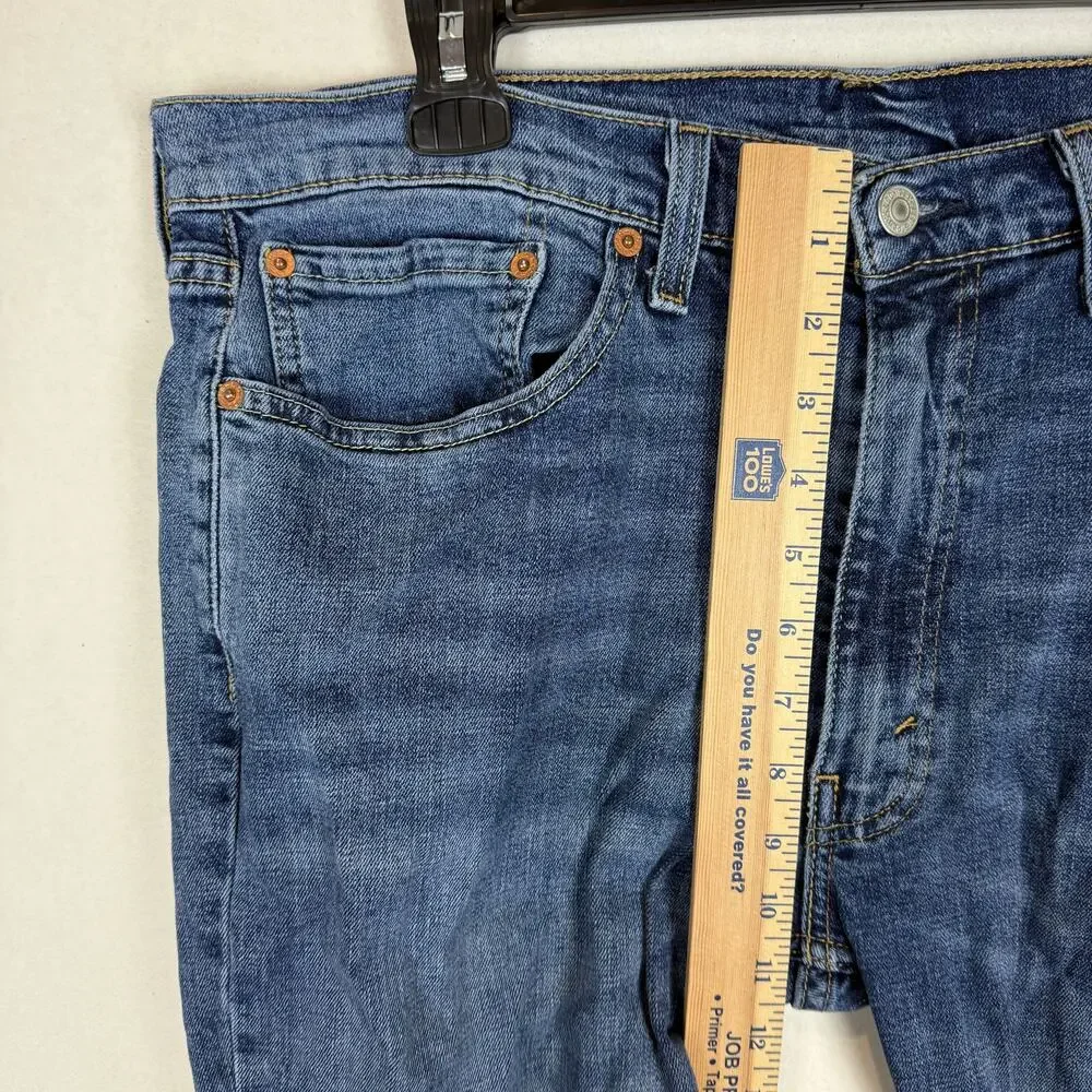 Levi's 514 Jeans Mens 36x32 Blue Denim Stretch Medium Wash Mid-Rise Straight Fit